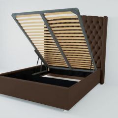 Кровать Берлин ЛЮКС с ПМ 1800 (экокожа коричневая) в Кудымкаре - kudymkar.mebel24.online | фото