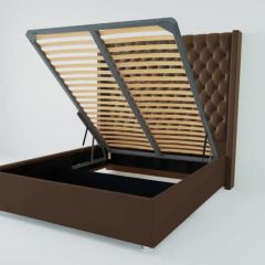 Кровать Версаль ЛЮКС с ПМ 1600 (экокожа коричневая) в Кудымкаре - kudymkar.mebel24.online | фото 2
