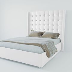 Кровать Венеция ЛЮКС с ПМ 1200 (экокожа белая) в Кудымкаре - kudymkar.mebel24.online | фото 2