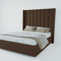 Кровать Венеция ЛЮКС с ПМ 1200 (экокожа коричневая) в Кудымкаре - kudymkar.mebel24.online | фото 2