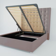 Кровать Венеция ЛЮКС с ПМ 1200 (велюр темно-серый) в Кудымкаре - kudymkar.mebel24.online | фото