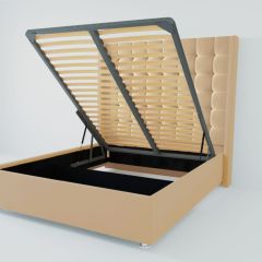 Кровать Венеция ЛЮКС с ПМ 1600 (экокожа бежевая) в Кудымкаре - kudymkar.mebel24.online | фото