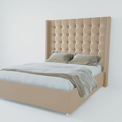 Кровать Венеция ЛЮКС с ПМ 1600 (велюр светло-серый) в Кудымкаре - kudymkar.mebel24.online | фото 2