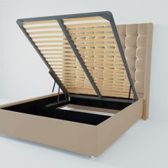 Кровать Венеция ЛЮКС с ПМ 1600 (велюр светло-серый) в Кудымкаре - kudymkar.mebel24.online | фото