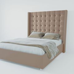 Кровать Венеция ЛЮКС с ПМ 800 (велюр серый) в Кудымкаре - kudymkar.mebel24.online | фото 2