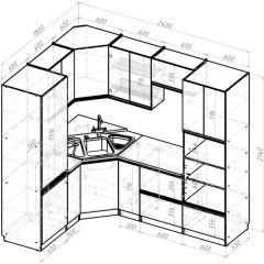 Кухонный гарнитур Адажио оптима 1800х2400 мм в Кудымкаре - kudymkar.mebel24.online | фото 2