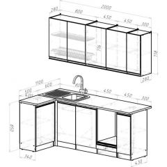 Кухонный гарнитур Адажио прайм 400 1100х2000 мм в Кудымкаре - kudymkar.mebel24.online | фото 2