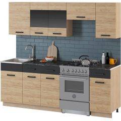 Кухонный гарнитур Алиса 15 (Дуб Сонома/Золотой) 2300 в Кудымкаре - kudymkar.mebel24.online | фото 2