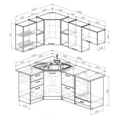 Кухонный гарнитур Лариса оптима 4 1400х2000 мм в Кудымкаре - kudymkar.mebel24.online | фото 2