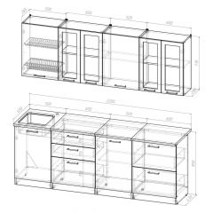 Кухонный гарнитур Лоретта компакт 2200 мм в Кудымкаре - kudymkar.mebel24.online | фото 2