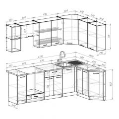 Кухонный гарнитур Надежда прайм 5 2300х1500 мм в Кудымкаре - kudymkar.mebel24.online | фото 2