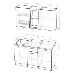 Кухонный гарнитур Ольга медиум 1 1400 мм в Кудымкаре - kudymkar.mebel24.online | фото 2