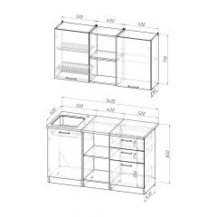 Кухонный гарнитур Ольга медиум 4 1400 мм в Кудымкаре - kudymkar.mebel24.online | фото 2