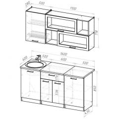 Кухонный гарнитур Паола стандарт 1600 мм в Кудымкаре - kudymkar.mebel24.online | фото 2