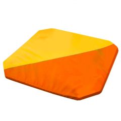 Мат гимнастический 1,3x1,3x0,05м складной скошенные углы цв.оранжевый-желтый в Кудымкаре - kudymkar.mebel24.online | фото