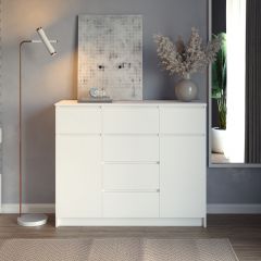 МОРИ МК 1200.4 Комод (белый) в Кудымкаре - kudymkar.mebel24.online | фото 3