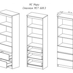 МОРИ МСТ600.3 Стеллаж (графит) в Кудымкаре - kudymkar.mebel24.online | фото 3