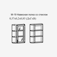 Париж №19 Навесная полка с зеркалом (ясень шимо свет/серый софт премиум) в Кудымкаре - kudymkar.mebel24.online | фото 2