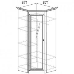 Шкаф угловой №641 "Флоренция" Фасад глухой (угол 871*871) Дуб оксфорд в Кудымкаре - kudymkar.mebel24.online | фото 2