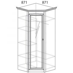 Шкаф угловой Флоренция №641 (Фасад зеркало) Дуб оксфорд в Кудымкаре - kudymkar.mebel24.online | фото 2