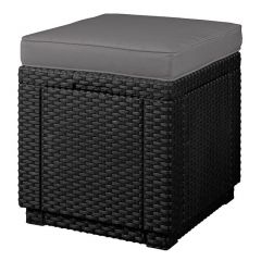 Пуфик Куб с подушкой (Cube with cushion) графит - прохладный серый в Кудымкаре - kudymkar.mebel24.online | фото