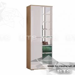 ФЛАЙ Шкаф 2-х створчатый ШК-04 (дуб сонома/белый) в Кудымкаре - kudymkar.mebel24.online | фото 2