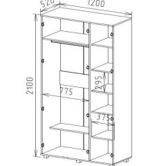 Шкаф 3-х дверный М-2 Серия Вега (с зеркалом) в Кудымкаре - kudymkar.mebel24.online | фото 3