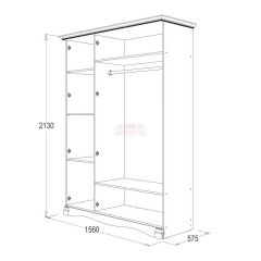 Шкаф 3-х дверный Ольга-1Н для одежды и белья в Кудымкаре - kudymkar.mebel24.online | фото 2