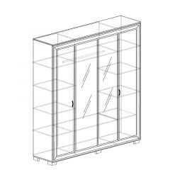 Шкаф 4-дверный со стеклом №367 Афины в Кудымкаре - kudymkar.mebel24.online | фото 2