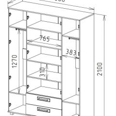 Шкаф 4-х дверный с ящиками М-1 Серия Вега в Кудымкаре - kudymkar.mebel24.online | фото 3