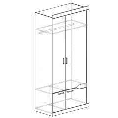 Шкаф для платья и белья 2-дв № 318 Ронда в Кудымкаре - kudymkar.mebel24.online | фото 2