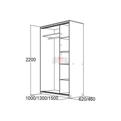 МИРАЖ 10.2 (620) Шкаф для платья и белья в Кудымкаре - kudymkar.mebel24.online | фото 2