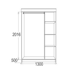 МИРАЖ 11 (1300) Шкаф для платья и белья в Кудымкаре - kudymkar.mebel24.online | фото 2