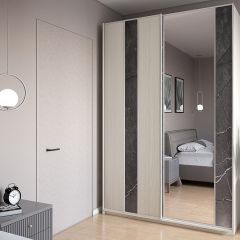 Шкаф-купе 1300 серии SILVER S4+S3Z+B2+PL1 (2 ящика+1 штанга) профиль «Серебро» в Кудымкаре - kudymkar.mebel24.online | фото