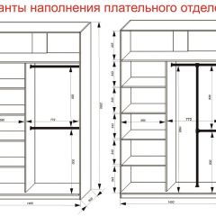 Шкаф-купе 1400 серии SOFT D8+D2+B2+PL4 (2 ящика+F обр.штанга) профиль «Графит» в Кудымкаре - kudymkar.mebel24.online | фото 7