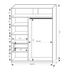 Шкаф-купе 1500 серии NEW CLASSIC K3+K3+B2+PL1 (2 ящика+1 штанга) профиль «Капучино» в Кудымкаре - kudymkar.mebel24.online | фото 3