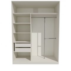Шкаф-купе 1500 серии NEW CLASSIC K4+K4+B2+PL4 (2 ящика+F обр. штанга) профиль «Капучино» в Кудымкаре - kudymkar.mebel24.online | фото 2