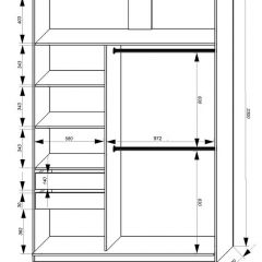 Шкаф-купе 1600 серии SOFT D8+D2+B2+PL4 (2 ящика+F обр.штанга) профиль «Графит» в Кудымкаре - kudymkar.mebel24.online | фото 2