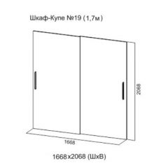 Шкаф-купе №19 Серия 3 Квадро (1700) Ясень Анкор светлый в Кудымкаре - kudymkar.mebel24.online | фото 5