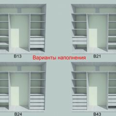 Шкаф-купе 1950 серии SILVER S3+S1+S3Z B22+PL2 (по 2 ящика лев/прав+1штанга+1 полка) профиль «Серебро» в Кудымкаре - kudymkar.mebel24.online | фото 5
