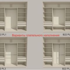 Шкаф-купе 2400 серии SOFT D7+D3+D3+B22+PL4 (по 2 ящика лев/прав+2штанги) профиль «Капучино» в Кудымкаре - kudymkar.mebel24.online | фото 6