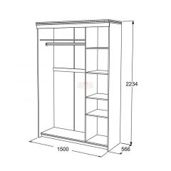 Шкаф-купе 3-х дверный Ольга-13 (1500) в Кудымкаре - kudymkar.mebel24.online | фото 2