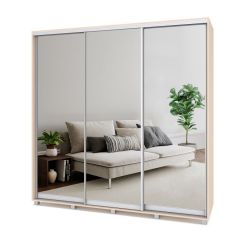 МАРТИН Шкаф-купе с зеркалами Млечный дуб (2200*450) М423 в Кудымкаре - kudymkar.mebel24.online | фото