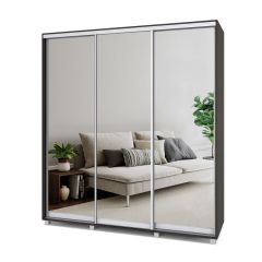 МАРТИН Шкаф-купе с зеркалами Венге (2000*450) М403 в Кудымкаре - kudymkar.mebel24.online | фото