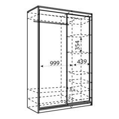 Шкаф-купе Рене 1500 вариант 7 (Тройной ЛДСП/Тройной ЛДСП) в Кудымкаре - kudymkar.mebel24.online | фото 2