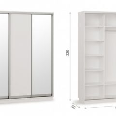 Шкаф-купе Тетрис 180/220 (ЗДЗ) Белый жемчуг в Кудымкаре - kudymkar.mebel24.online | фото