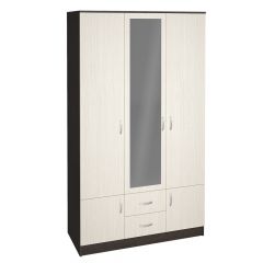 Шкаф Ронда ШК-3 с зеркалом (Венге/Беленый дуб) в Кудымкаре - kudymkar.mebel24.online | фото
