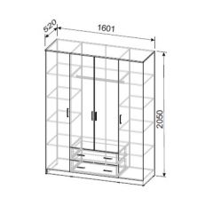 Шкаф ШК-1 (Ясень Анкор светлый) в Кудымкаре - kudymkar.mebel24.online | фото 2
