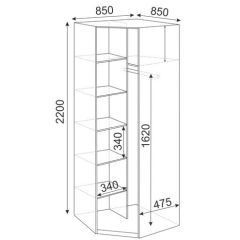 Угловой шкаф Глэдис М21 (ЯШС/Белый) в Кудымкаре - kudymkar.mebel24.online | фото 2