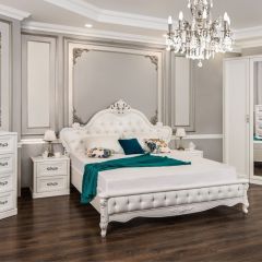 Спальня Мишель 4-х ств 1600 (белый матовый/экокожа) в Кудымкаре - kudymkar.mebel24.online | фото